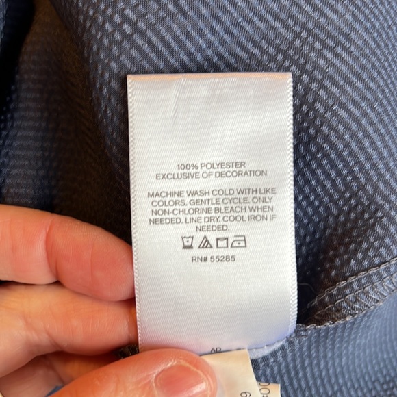 Dark blue-gray long sleeve blouse by Express - Picture 7 of 7